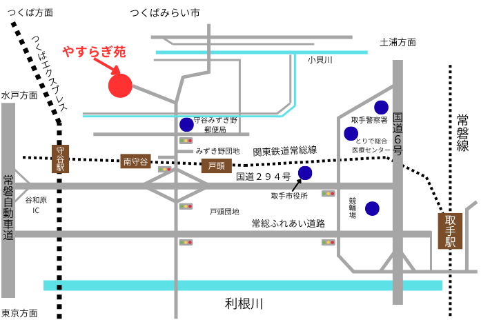 やすらぎ苑の周辺地図